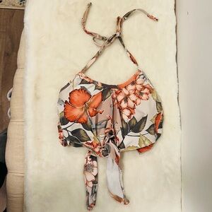 Kortni Jeane swimsuit top Vintage Hawaiian tie up  bikini top women’s size small